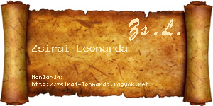 Zsirai Leonarda névjegykártya